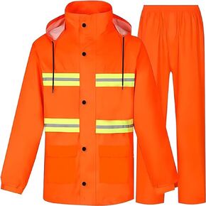 Rain Gear for Men Waterproof High Visibility Reflective Heavy Duty Outdoor All-Sport Work
