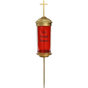 Cemetery Decorations Lantern Light Memorial Candles for Loss of Loved Ones with Cross Decorations for Grave with Long Ground Stakes