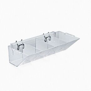 Azar Displays 223011-2pack 4-Compartment Pegboard/Slatwall Tray (Pack of 2)