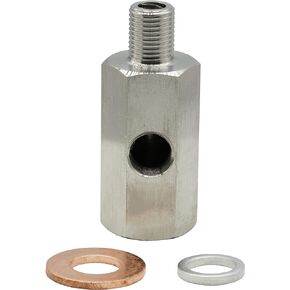 M10 Oil Pressure Sensor Tee Adapter Turbo Supply Feed Line Gauge M10x1.0 Female to M10 x 1.0 Male with 1/8 NPT Side Port Stainless Steel Hose T Fittings