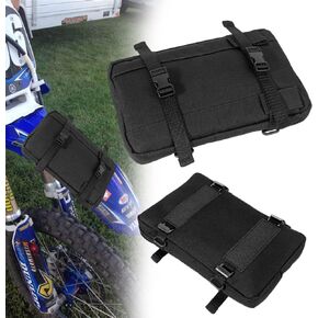 MOTO4U Front Fender Tool Bag,Motorcycle Tool Bag for Dirt Bike,Unviersal Motorcycle Fork Bag and Motorcycle Handlebar Bag with snaps,Sturdy MX Front Fender Tool Bag Easy to Install（Black）