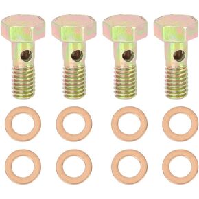 X AUTOHAUX 4 Sets M6x1.0mm Metric Thread Banjo Bolts Brake Fitting Adapter with M6 Washers