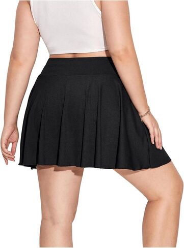 Floerns Women's Plus Size High Waist Pleated Hem Skirts Shorts with Pocket in Saudi Arabia