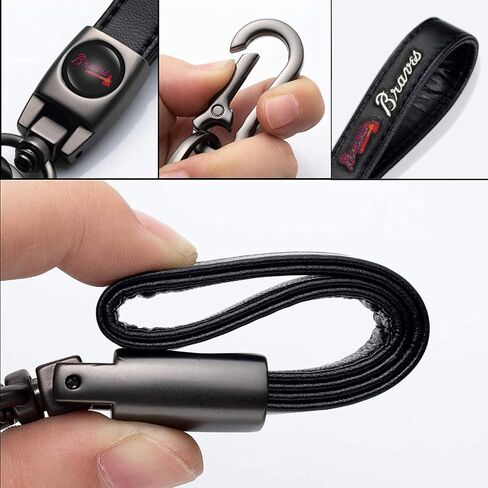 Leather Car Keychain Keyring for Baseball Fans,Car Key Fob Holder Keychain Lanyard,Souvenir/Gifts for Baseball Fans in Saudi Arabia