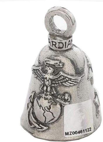 Guardian Bell Patriotic Good Luck Bell w/Keyring & Black Velvet Gift Bag | Motorcycle Bell | Lead-Free Pewter | Made in USA in Kuwait