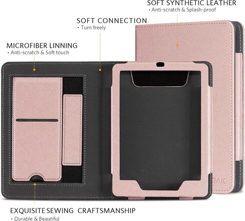 CoBak Kindle Paperwhite Case with Stand - Durable PU Leather Cover with Auto Sleep Wake, Card Slot, Hand Strap Feature - Fits Kindle Paperwhite 11th Generation 6.8" and Signature Edition 2021 Released in Saudi Arabia