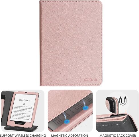 CoBak Kindle Paperwhite Case with Stand - Durable PU Leather Cover with Auto Sleep Wake, Card Slot, Hand Strap Feature - Fits Kindle Paperwhite 11th Generation 6.8" and Signature Edition 2021 Released in Saudi Arabia