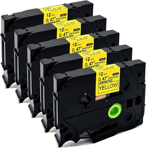 NEOUZA 5PK Compatible with Brother ptouch Label Tape Black on Yellow tze651 tze-651 tz tze 651 1inch in Saudi Arabia
