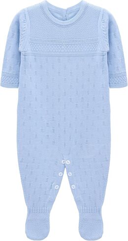 Lilax Infant Baby Romper Long Sleeve Solid Knit Sweater Jumpsuit One-Piece Outfit for Boys and Girls in Saudi Arabia
