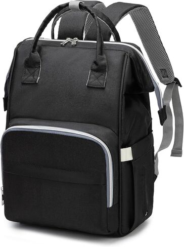 Ezgnuk Diaper Backpack, Suitable for Mom Multifunctional Backpack, Waterproof and Durable Large Capacity Leisure Travel Bag（Black） in Saudi Arabia