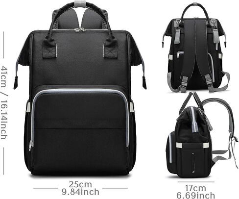 Ezgnuk Diaper Backpack, Suitable for Mom Multifunctional Backpack, Waterproof and Durable Large Capacity Leisure Travel Bag（Black） in Saudi Arabia