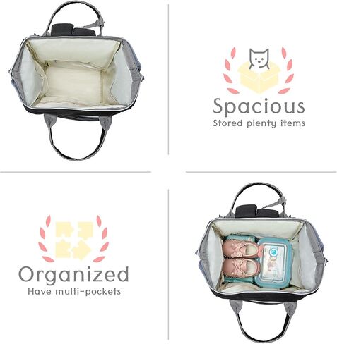 حقيبة ظهر للحفاضات من Ezgnuk، مناسبة للأم متعددة الوظائف، حقيبة سفر ترفيهية مقاومة للماء ومتينة ذات سعة كبيرة (أسود) in Kuwait