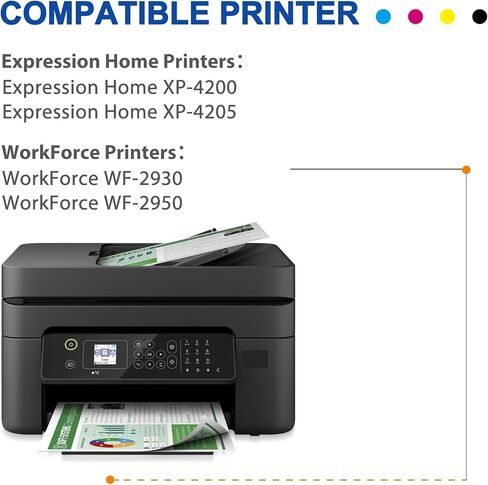 خراطيش حبر 232XL عالية السعة مُعاد تصنيعها لخرطوشة الحبر Epson 232 232XL تعمل مع Epson XP-4200، XP-4205، Workforce WF-2930، WF-2950 (أسود، سماوي، أرجواني، أصفر) in Kuwait