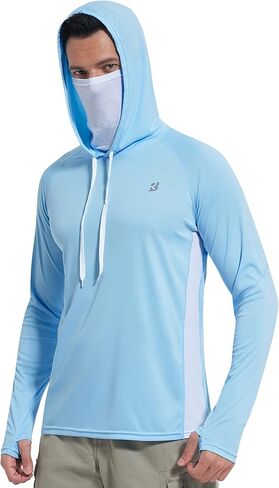 Roadbox Men's UPF 50+ Sun Protection Hoodie Shirt - Outdoor Long Sleeve Athletic Rash Guard Shirts in Saudi Arabia