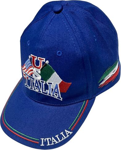 US/Italia Flags Embroidered Baseball Cap – Colorful Italian Hat - Italy Collection of Italian Pride Products at PSILoveItaly in Saudi Arabia