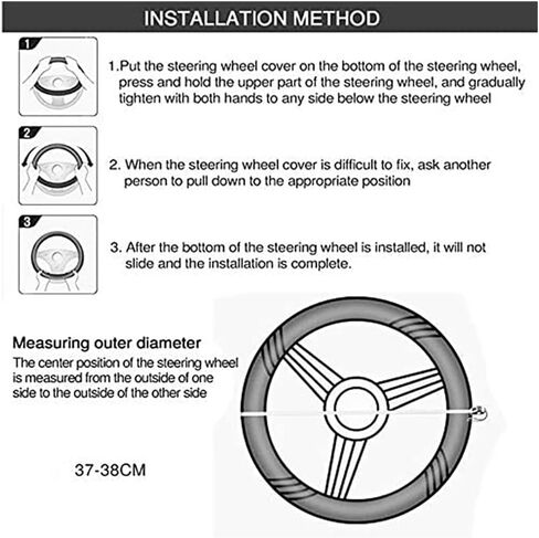 غطاء عجلة القيادة لسيارة Star War Stormtrooper متوافق مع ملحقات عجلات قيادة السيارة العالمية مقاس 15 بوصة من الجلد الناعم غير القابل للانزلاق فكرة هدية للمعجبين (أسود) in Kuwait