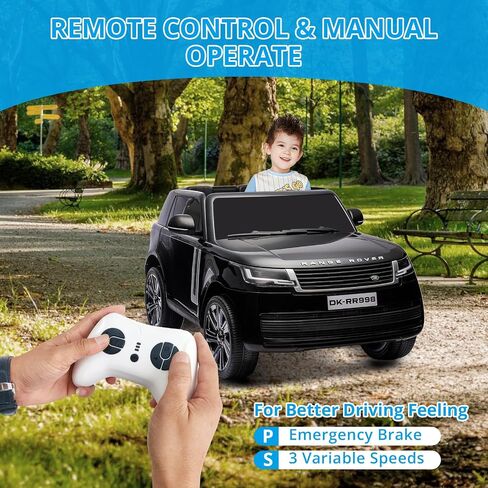 GAOMON 24V 2-Seater Licensed Land Rover Ride On Car Toy w/Parent Remote Control, 3 Speeds, Wireless Music, MP3 Player, Electric Car for Kids Ages 37-95M,Black in Saudi Arabia