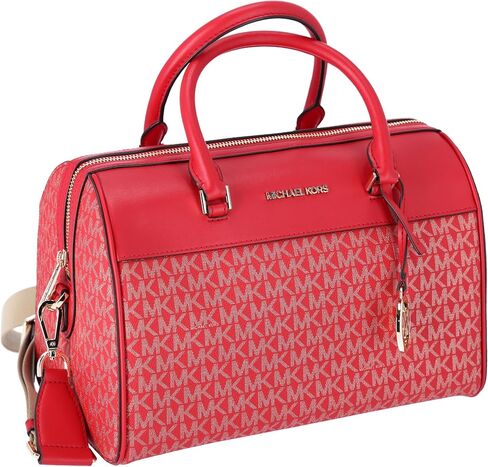 Michael Kors MK Jet Set Travel Medium Duffle Bag Satchel Bright Red MK Signature in Saudi Arabia