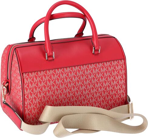 Michael Kors MK Jet Set Travel Medium Duffle Bag Satchel Bright Red MK Signature in Saudi Arabia