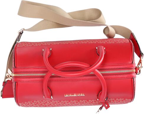 Michael Kors MK Jet Set Travel Medium Duffle Bag Satchel Bright Red MK Signature in Saudi Arabia
