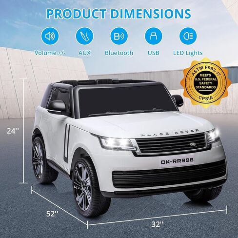 GAOMON 24V 2-Seater Licensed Land Rover Ride On Car Toy w/Parent Remote Control, 3 Speeds, Wireless Music, MP3 Player, Electric Car for Kids Ages 37-95M,Black in Saudi Arabia