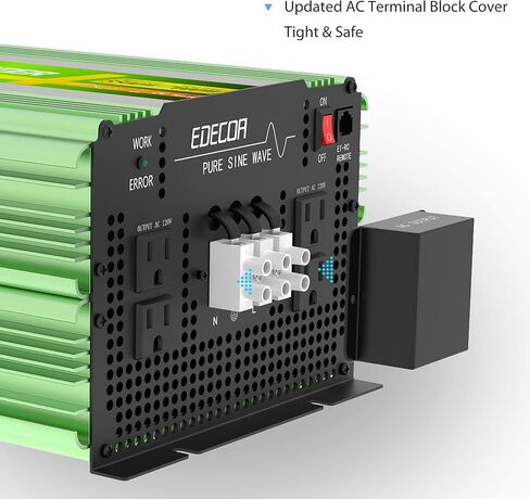 EDECOA 3500 Watt 24V Pure Sine Wave Power Inverter DC 24V to 120V 110V AC with LCD AC Terminal Block (3500W 24V V3.1 (ET-RC Remote)) in Saudi Arabia