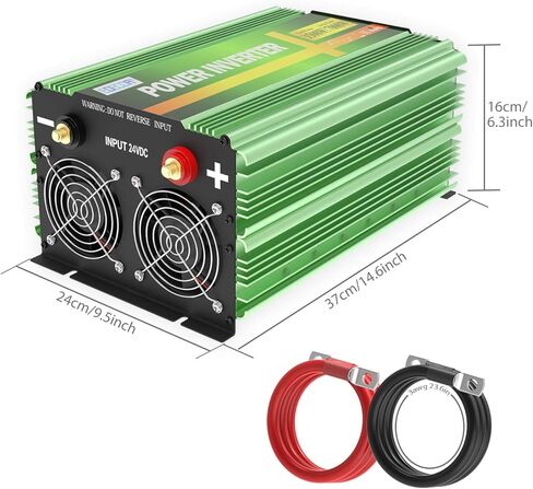 EDECOA 3500 Watt 24V Pure Sine Wave Power Inverter DC 24V to 120V 110V AC with LCD AC Terminal Block (3500W 24V V3.1 (ET-RC Remote)) in Saudi Arabia