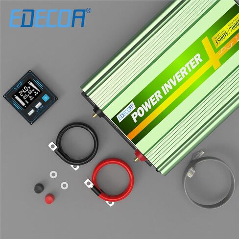 EDECOA 3500 Watt 24V Pure Sine Wave Power Inverter DC 24V to 120V 110V AC with LCD AC Terminal Block (3500W 24V V3.1 (ET-RC Remote)) in Saudi Arabia