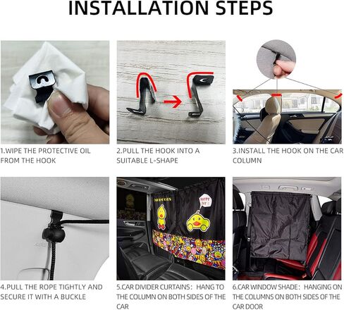 YJGF Car Divider Curtain Sun Shade for Window Baby,Windshield Sunshade, Privacy Sunshade Curtain for Camping Air Mattress (Black) in Kuwait