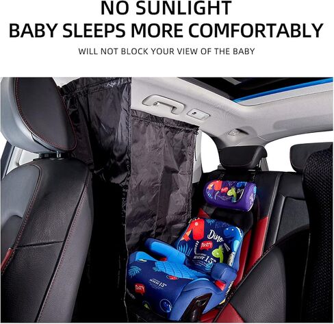 YJGF Car Divider Curtain Sun Shade for Window Baby,Windshield Sunshade, Privacy Sunshade Curtain for Camping Air Mattress (Black) in Kuwait