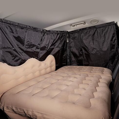 YJGF Car Divider Curtain Sun Shade for Window Baby,Windshield Sunshade, Privacy Sunshade Curtain for Camping Air Mattress (Black) in Kuwait