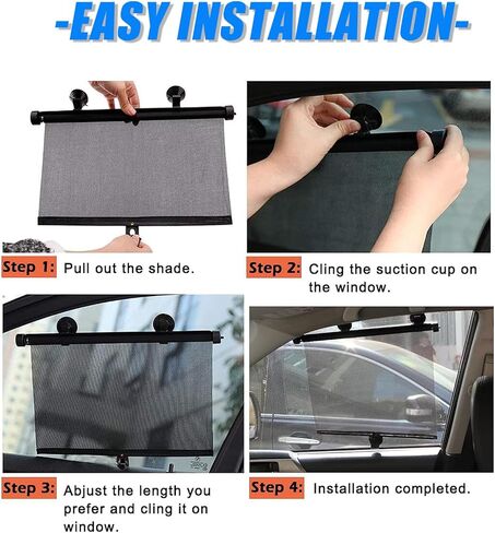Twilight Garage 2 حزمة قابلة للسحب نافذة السيارة الشمس الظل الأسطوانة أعمى حامي الشاشة ظلال الشمس الجانبية للأطفال الرضع، كتل شاشة نافذة السيارة الطفل اكسسوارات السفر سيارة in Kuwait