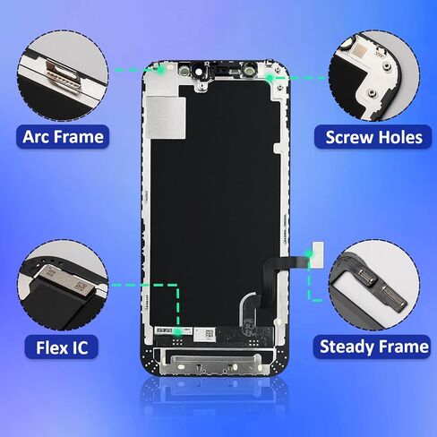 Brinonac for iPhone 12 Mini Screen Replacement Kit - 5.4 inch Full HD LCD Display, Touch Digitizer Assembly Set with Repair Tools and Tempered Glass Protector in Saudi Arabia