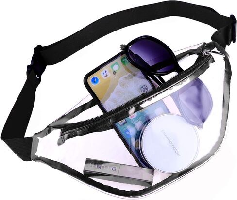 حقيبة Y&R Direct Clear Fanny Pack معتمدة للنساء والرجال، حقيبة شفافة ومحفظة شفافة للحفلات الرياضية والحفلات الراقصة in Kuwait