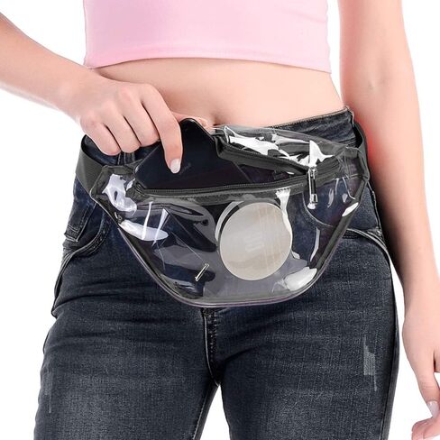 حقيبة Y&R Direct Clear Fanny Pack معتمدة للنساء والرجال، حقيبة شفافة ومحفظة شفافة للحفلات الرياضية والحفلات الراقصة in Kuwait