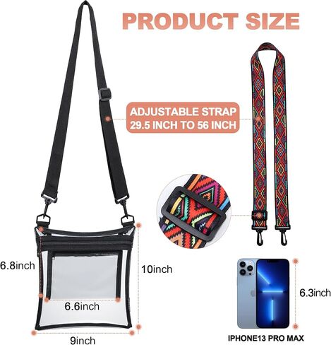 Clear Bag Stadium Approved - TPU Clear Crossbody Bag for Women, Clear Purse for Concerts, Festivals, Sports Events in Saudi Arabia