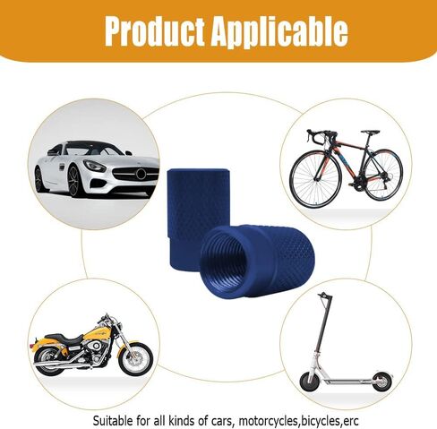5 Pcs Car Tire Valve Stem Caps, Aluminum Tire Valve Stem Caps, Dust Proof with O Rubber Seal, Universal for Cars, SUVs, Bike, Trucks and Motorcycles (Blue) in Saudi Arabia