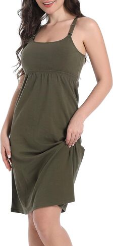 SUIEK Womens Maternity Nursing Tank Tops Cotton Camisole Breastfeeding Nightgown in Saudi Arabia