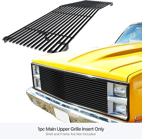 APS Compatible with Chevy GMC C K Pickup 1981-1987 & 81-88 Blazer Suburban Jimmy Main Upper Phat Wide Billet Grille Grill Insert with Studs Rivets Self Assemble C85002F in Kuwait