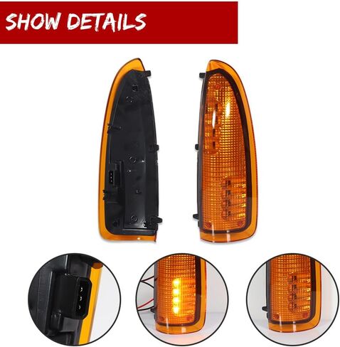 GTINTHEBOX لـ 2003 2004 2005 2006 2007 Ford F250 F350 F450 F550 F650 Super Duty و2000-2005 Ford Excursion عدسة مدخنة LED مرآة جانبية مصباح إشارة الانعطاف in Saudi Arabia