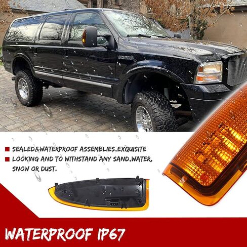 GTINTHEBOX لـ 2003 2004 2005 2006 2007 Ford F250 F350 F450 F550 F650 Super Duty و2000-2005 Ford Excursion عدسة مدخنة LED مرآة جانبية مصباح إشارة الانعطاف in Saudi Arabia