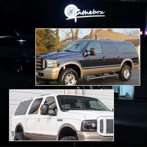 GTINTHEBOX لـ 2003 2004 2005 2006 2007 Ford F250 F350 F450 F550 F650 Super Duty و2000-2005 Ford Excursion عدسة مدخنة LED مرآة جانبية مصباح إشارة الانعطاف in Saudi Arabia