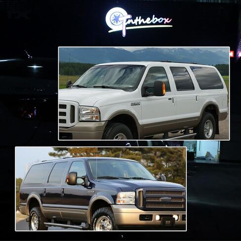 GTINTHEBOX لـ 2003 2004 2005 2006 2007 Ford F250 F350 F450 F550 F650 Super Duty و2000-2005 Ford Excursion عدسة مدخنة LED مرآة جانبية مصباح إشارة الانعطاف in Saudi Arabia
