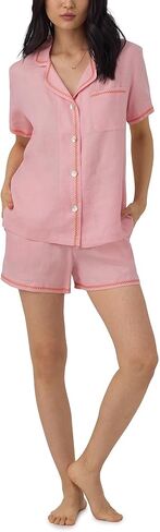 مجموعة بيجامة قصيرة كلاسيكية للسيدات من Bedhead PJs مصنوعة من القطن العضوي in Kuwait