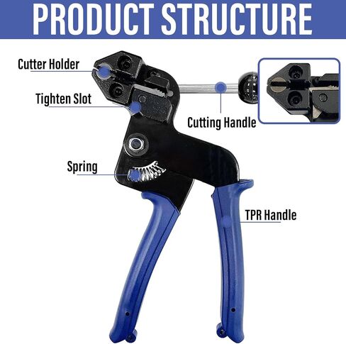 Sutekus Cable Tie Gun Kit Stainless Steel Tie Tool with 100 Pieces Stainless Steel Cable Zip Ties for Fastening & Cutting Up To 12mm Width Cable Ties (l Trigger) in Saudi Arabia