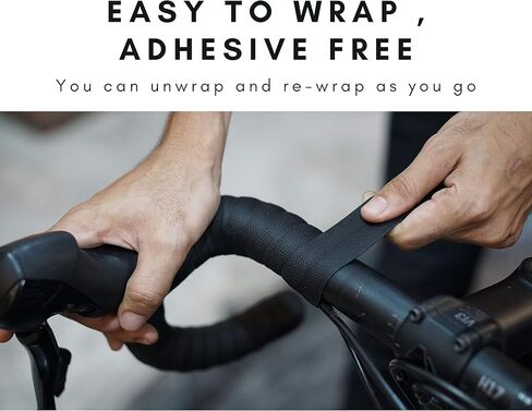 شريط قبضة الدراجة السيليكون من Vincita لمقود دراجة الطريق - لون أسود - صنبور مقود ركوب الدراجات مصنوع من السيليكون، لا حاجة إلى مادة لاصقة in Kuwait