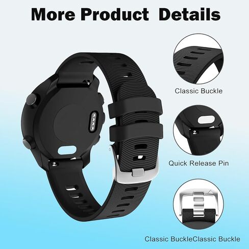 عبوتان من الأشرطة المقاومة للماء المتوافقة مع سوار ساعة Garmin Forerunner 245/Garmin Forerunner 55 Band، حزام بديل 20 مم لأحزمة ساعة الموسيقى Forerunner 245 in Kuwait