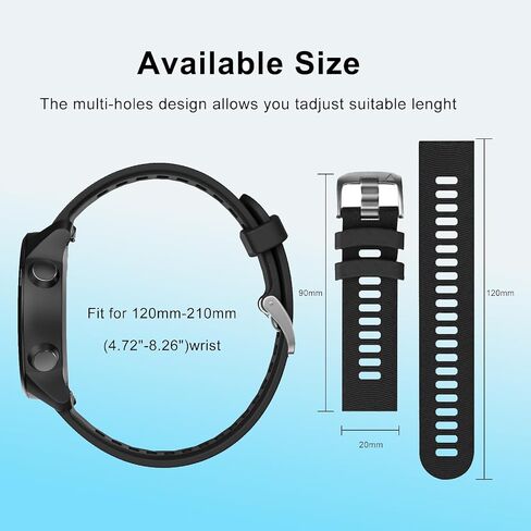 عبوتان من الأشرطة المقاومة للماء المتوافقة مع سوار ساعة Garmin Forerunner 245/Garmin Forerunner 55 Band، حزام بديل 20 مم لأحزمة ساعة الموسيقى Forerunner 245 in Kuwait