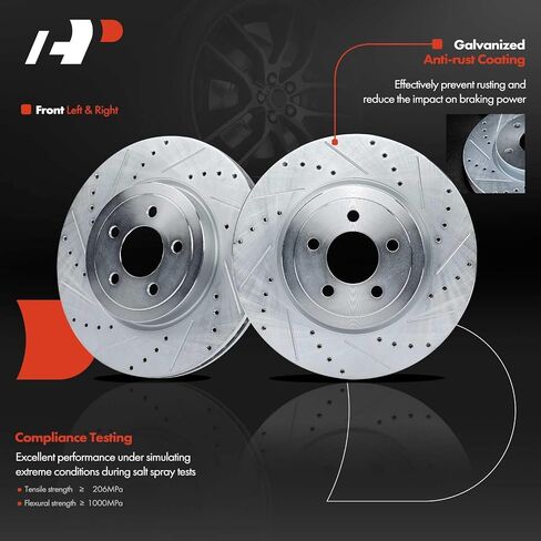 A-Premium 13.58 inch (345mm) Front Vented Disc Brake Rotors Compatible with Select Chrysler and Dodge Models - 300 2005-2020, Challenger 2009-2020, Charger 2006-2020, Magnum 2005-2008, 2-PC Set in Saudi Arabia