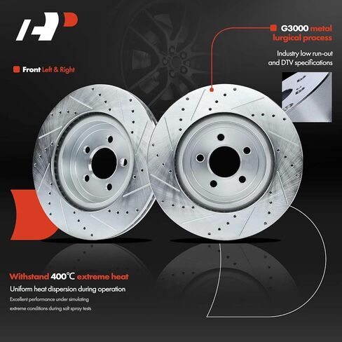 A-Premium 13.58 inch (345mm) Front Vented Disc Brake Rotors Compatible with Select Chrysler and Dodge Models - 300 2005-2020, Challenger 2009-2020, Charger 2006-2020, Magnum 2005-2008, 2-PC Set in Saudi Arabia